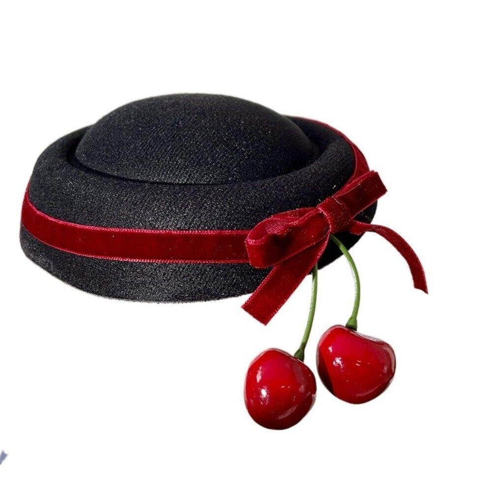 Cloth Round Hat Hair Clip Black Women Hairpin Cute Hair Accessories  Dress Up