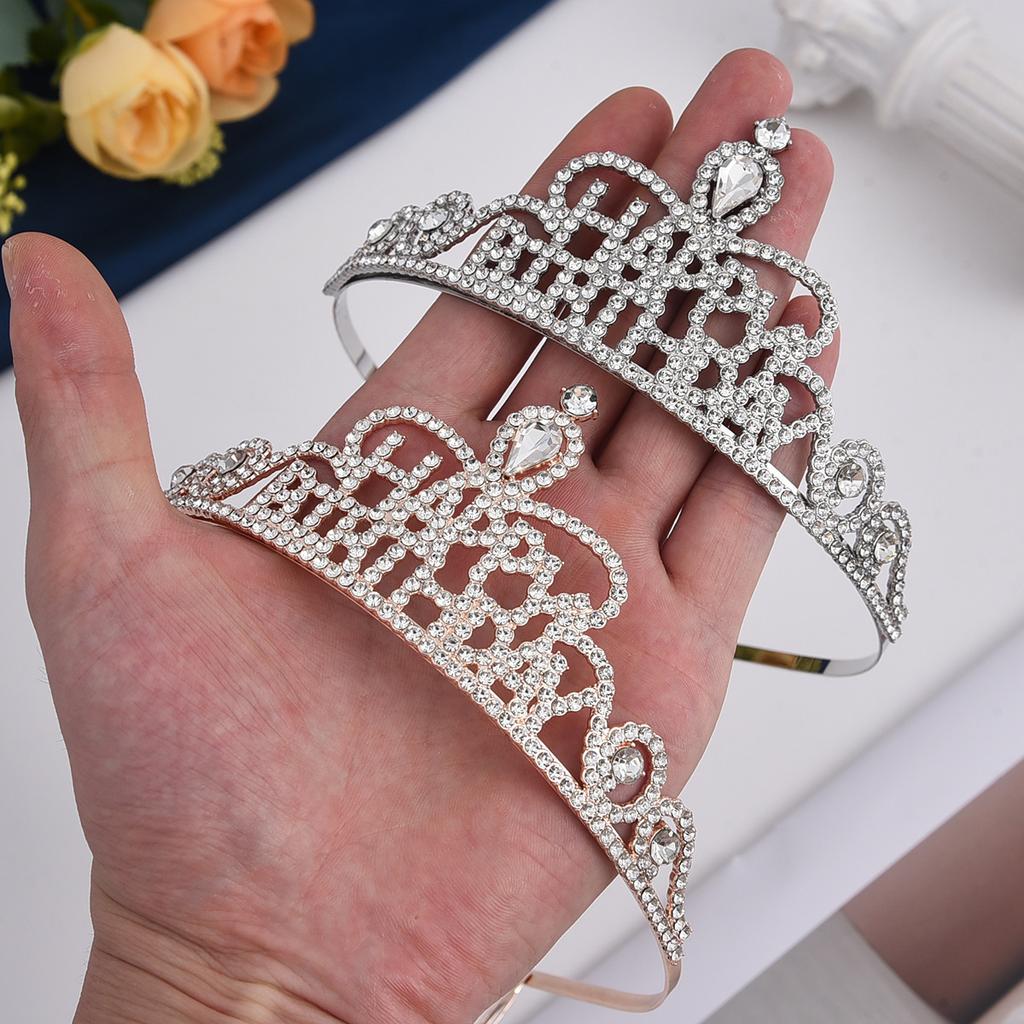 European and American Fashion Headwear Bride Wedding Crown Accessories Diamond Children's Birthday Headbands Princess Headbands Fashionable