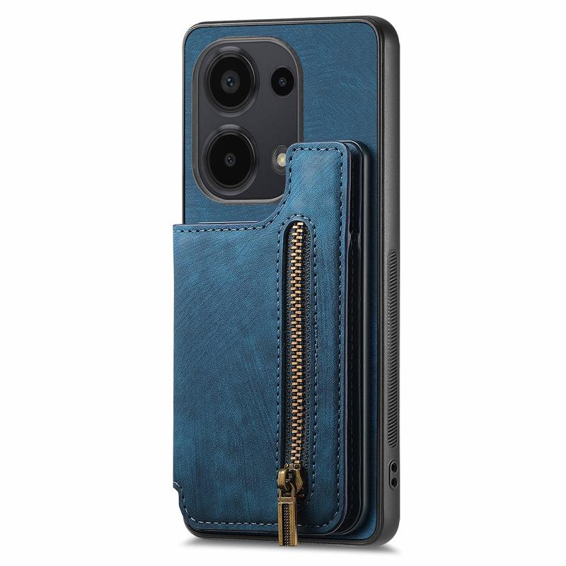 Retro Skin Wallet Back Cover for Redmi Note 13/K70/K70E/K70 Pro, for Google Pixel 9 Pro Card Slots Zipper Style case Cover