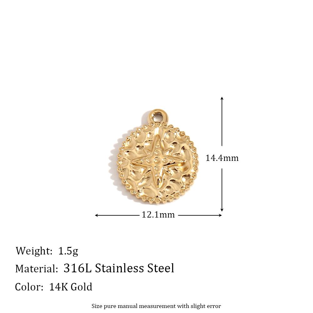 MamacitaSlay Popular biotree heart star moon portrait lucky Chinese "Fu" "Xi" 18K Gold Plated charm stainless steel jewerely