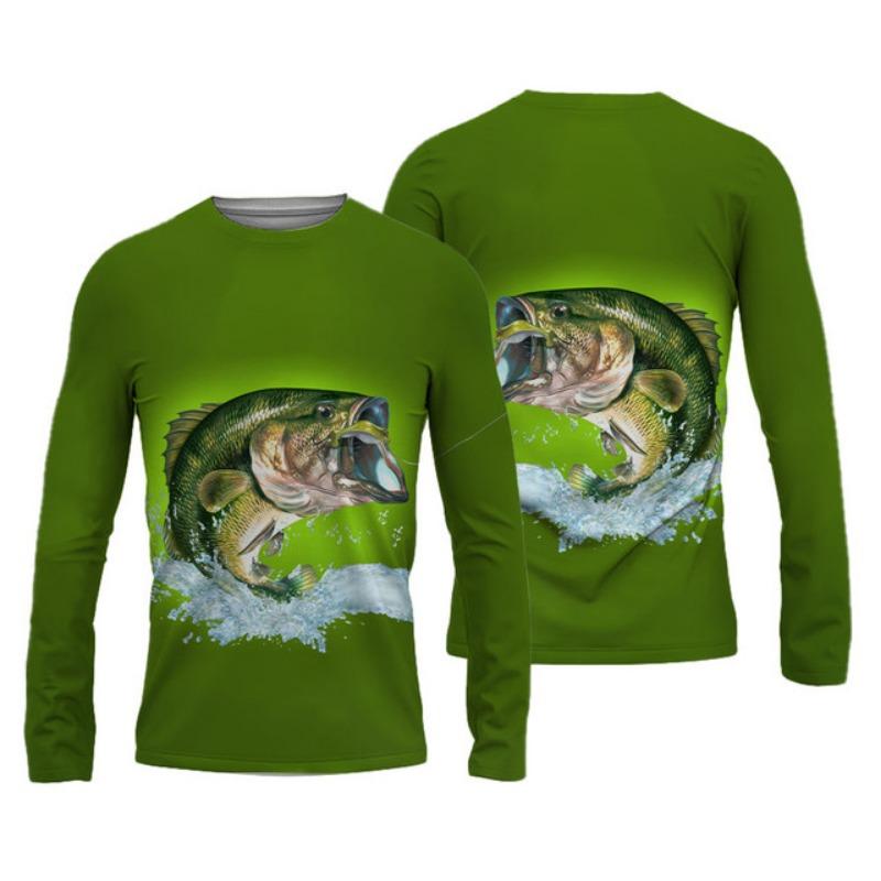 

Летние мужские рубашки для рыбалки с 3D-принтом, одежда для рыбалки, дышащая футболка с длинным рукавом, спортивная рубашка для рыбалки на открытом воздухе с круглым вырезом 6XL 4XL