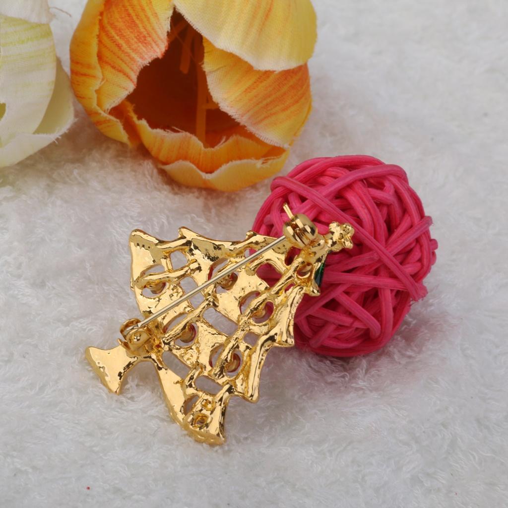 Weihnachtsbaum Brosche Anstecknadel mit Strass Dekoration für Weihnachtsfeier Gastgeschenk