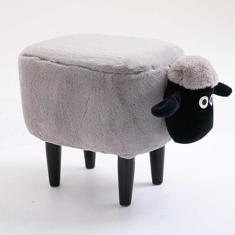 Solid Wood Creative Sheep Storage Stool Makeup Stool Living Room Change Shoe Bench Dressing Table Stool Storage Sofa Stool