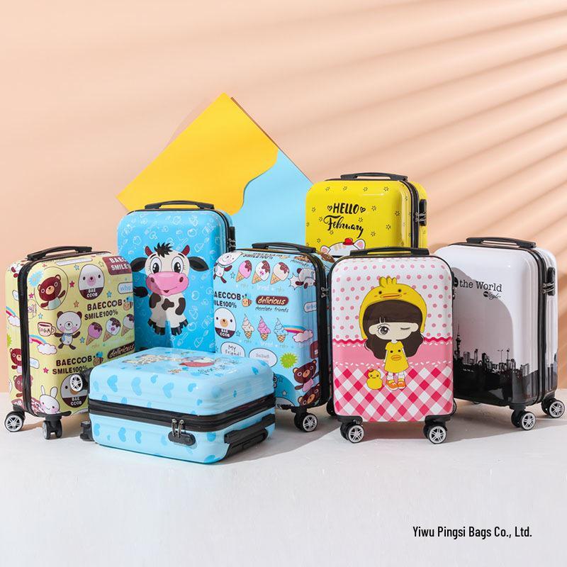 20-Inch Kids' Cartoon Trolley Case: Universal Wheels, Password Lock, Cute Carry-On for Boys and Girls