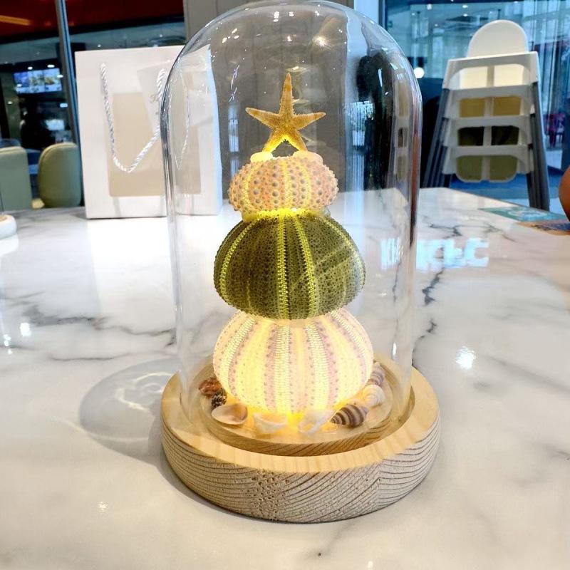 Sea Urchin Shell Jellyfish Night Light: Heart-Shaped Ornament for Mother's Day or Birthday