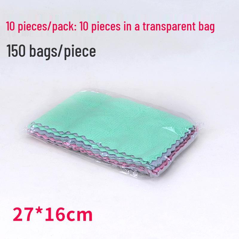 Zweifarbiger doppelseitiger Korallenfleece-Geschirrspüllappen