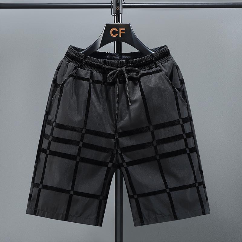 2026 Men's Slim Flocked Trendy Beach Shorts - Casual Summer Wear