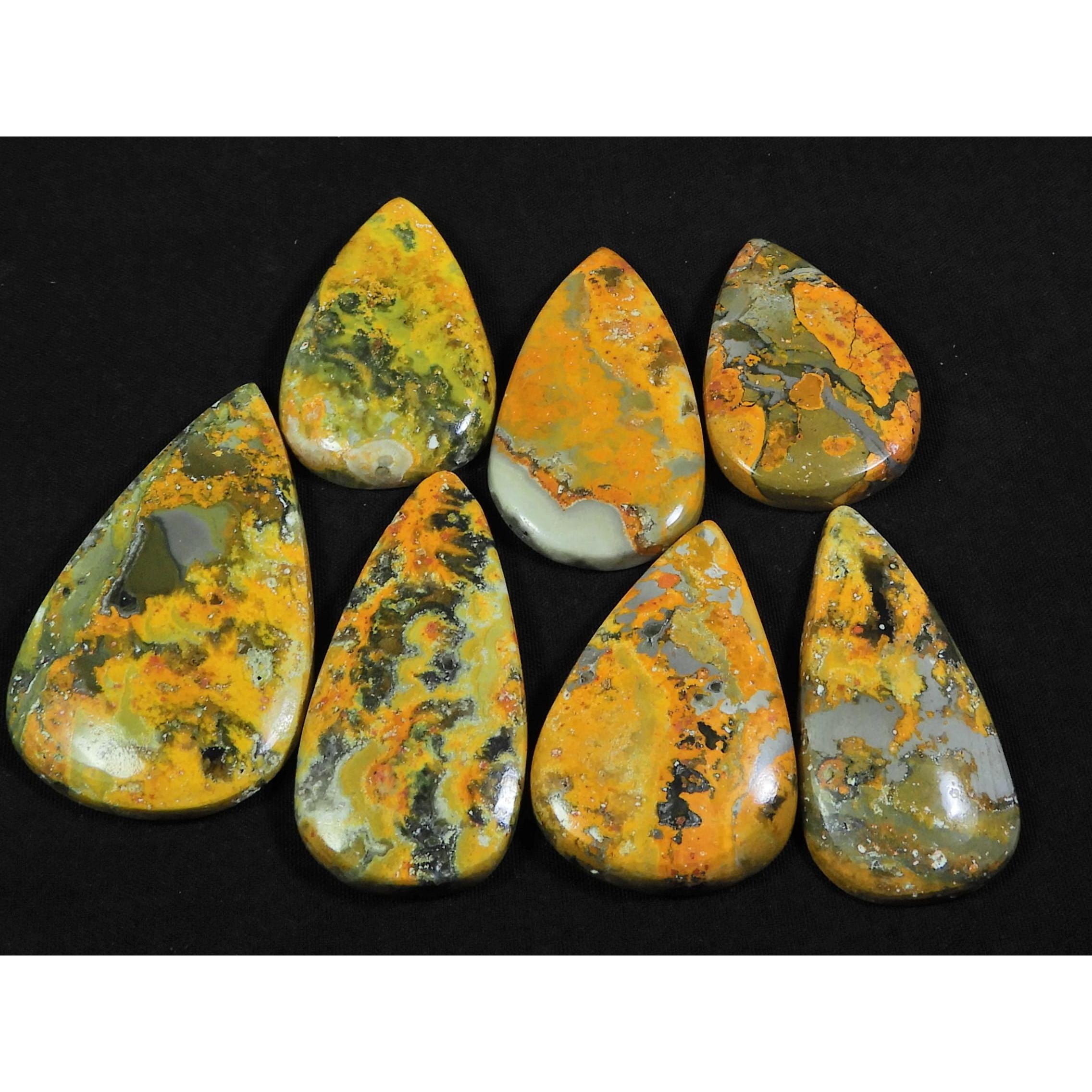 

31-45 мм Натуральный Яшма Шмель Груша Кабошон Свободный Драгоценный Камень Лот 07 шт C-88