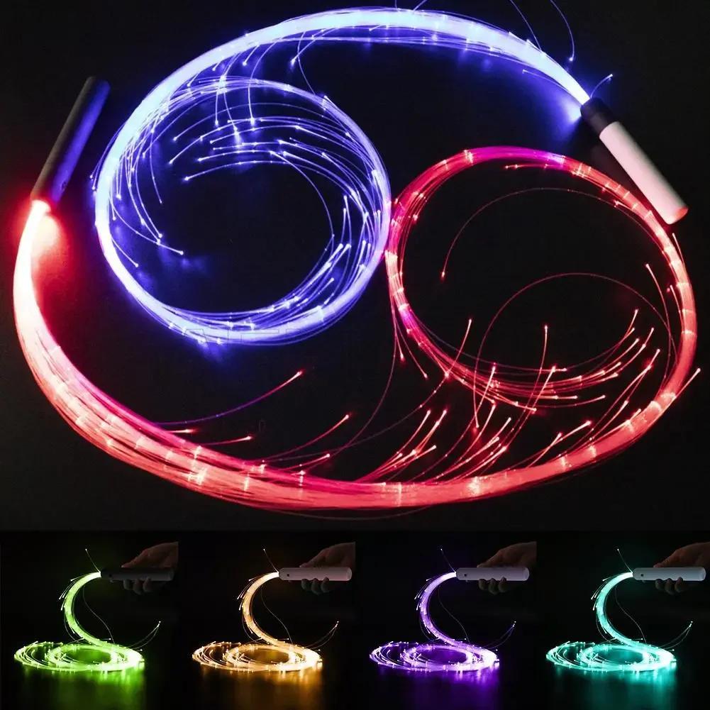 New LED Fiber Optic Whip 360° Swivel Glowing Whip RGB Pixel Light Up Flow Lace Disco Dance Festival Night Party Atmosphere Props