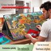 Portable Children's Puzzle Sorting Board with Stand, Lid, and 6-Drawer Storage Table