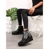 New Vintage Large-sized Women's Boots with Ethnic Style Pointed Toe, Platform Heel, Zipper and Embroidered Design, Short Boots for Women