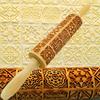 New Style Embossing Rolling Pin Baking Cookies Noodle Biscuit Fondant Cake Dough Engraved Roller Wood Gifts 15 Colors