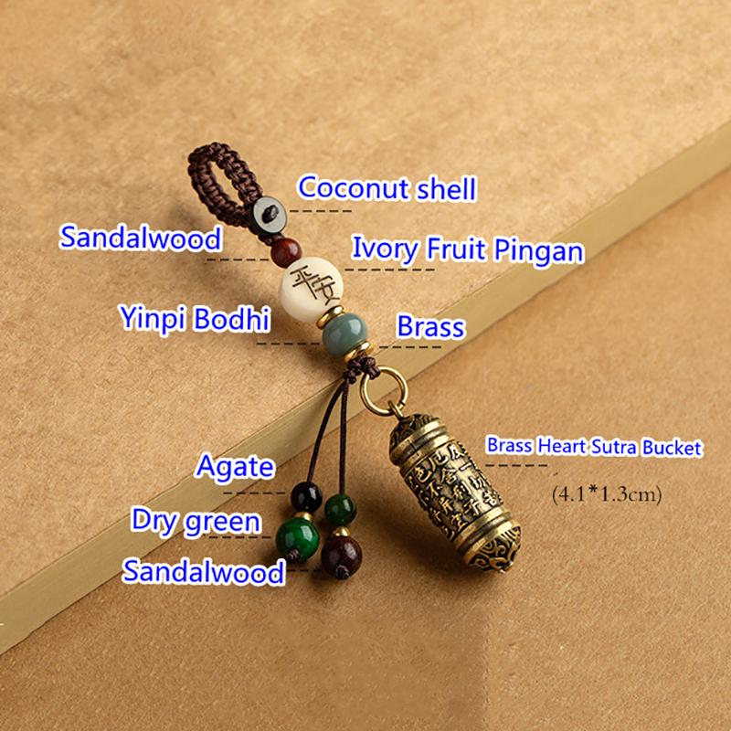 Messing Sechs Worte Mantra Buddhistisches Auto Schlüsselanhänger Anhänger Handgemachte Diy Schlüsselanhänger Geschenke