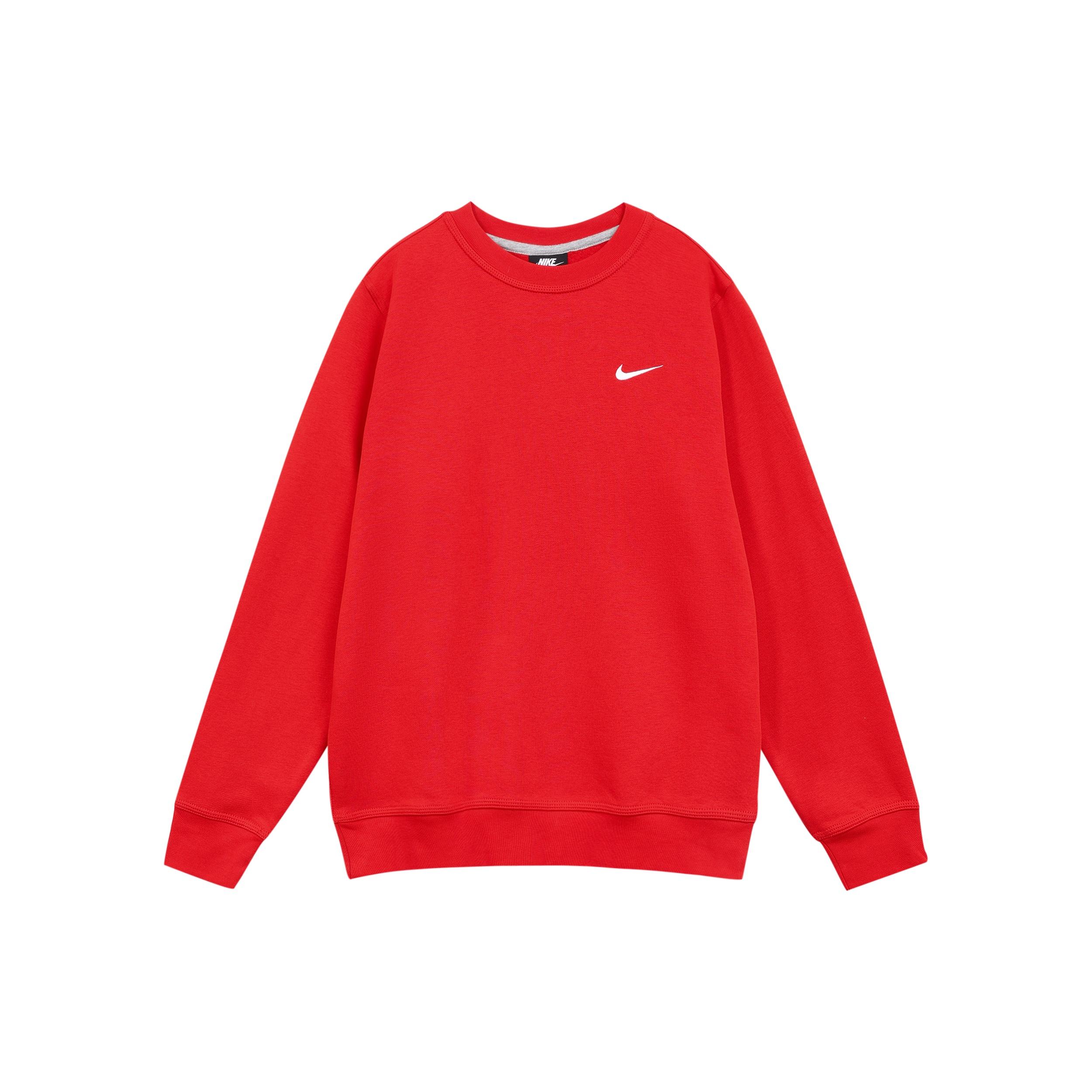 Nike Fleece Solid Color Fleece Lined Stay Warm Pullover Red Men s 916609-657 S