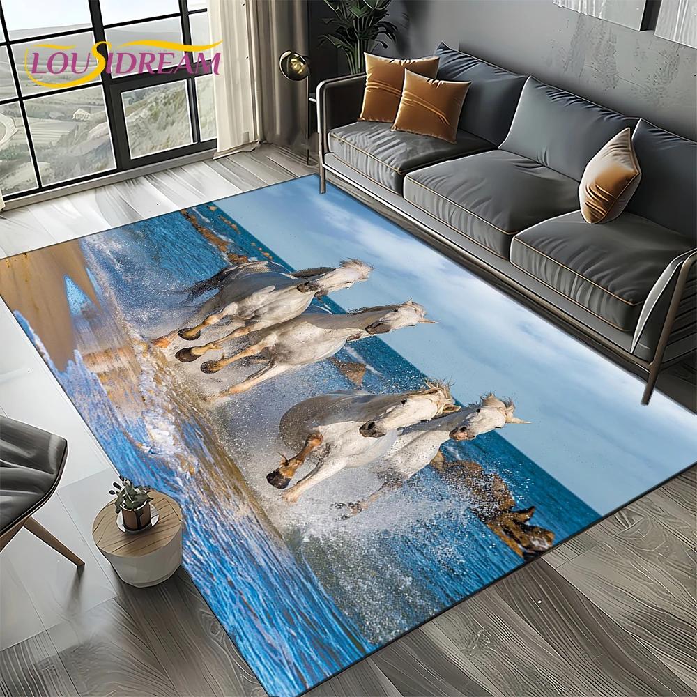 27 Style Horse Pentium Gallant Steed Animal Carpet Rug for Living Room Bedroom Home Sofa Decoration,Area Rug Non-slip Floor Mat