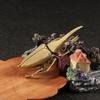 Antique Bronze Brasses Insect Ornament Rhinoceros Scarab Miniature Figurine Home Dekstop Decors Accent Paperweight Gift