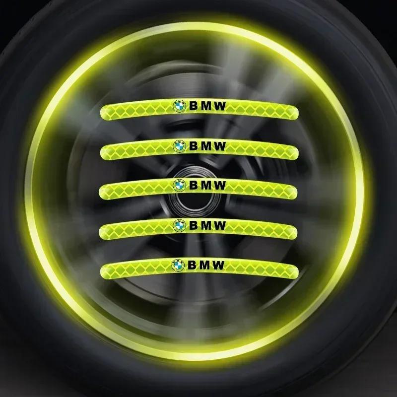 Car Bike Motorcycle Wheel Hub Reflective Stickers For BMW 13 5 Series F20 F21 F22 E87 E88 E90 E60 G30 E84 F10 F30 M X1 X3 X4 GT