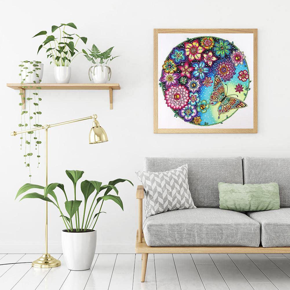 5D DIY Special Diamond Painting Flower Butterfly Crystal Diamond Embroidery Mosaic Home Decoration (picture 30x30cm)