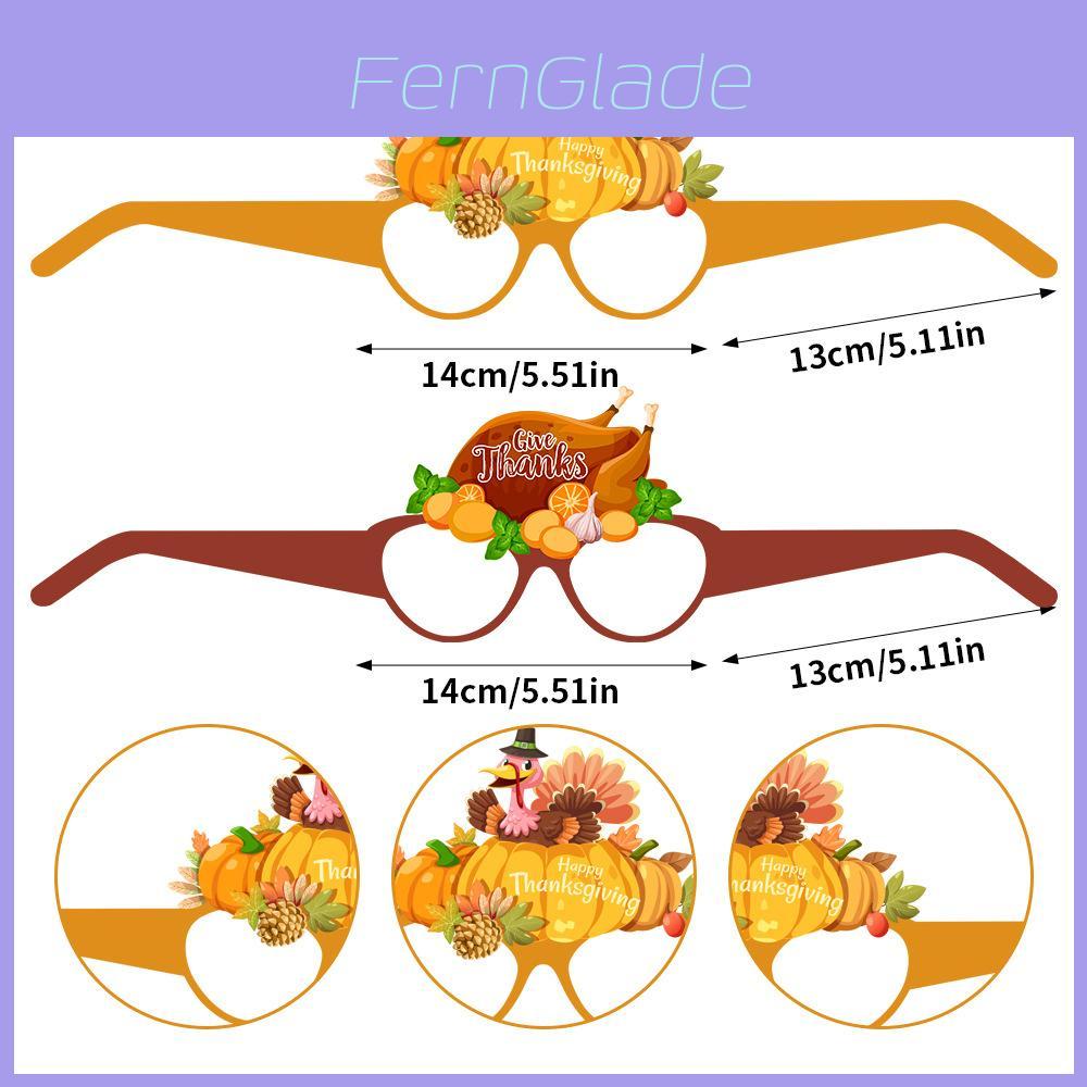 Occhiali di carta Tacchino e Zucca per il Giorno del Ringraziamento, Accessori Photo Booth per Bambini e Adulti