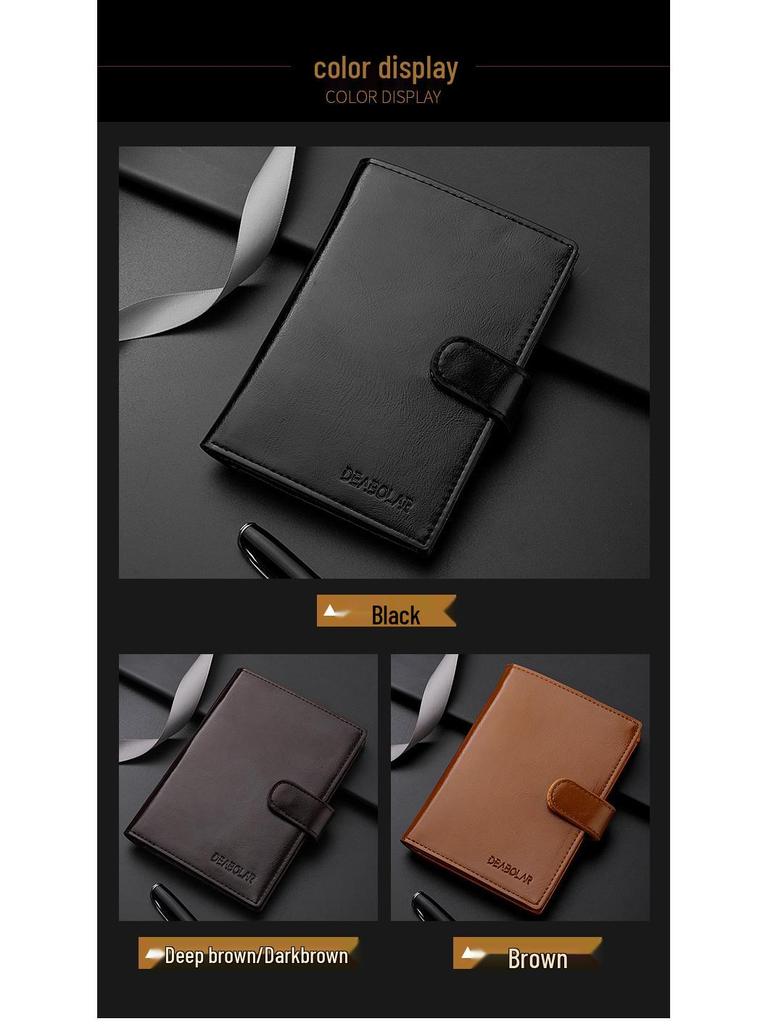 Retro Multifunctional Passport Holder with Zipper - Multi-Card Slots for ID, Credit Cards, and Boarding Passes