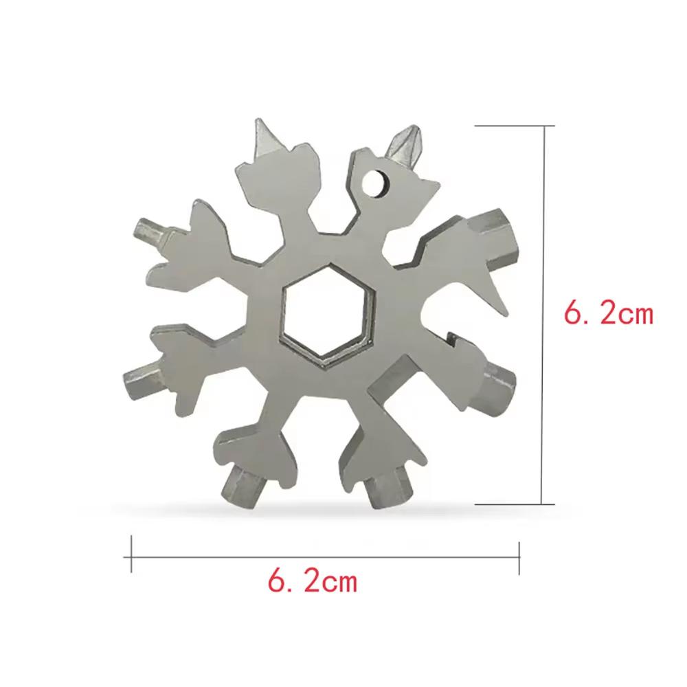 Snowflake Type 18-in-1 Multi-Function Wrench Lightweight Portable Repair Tool Alloy Octagonal Carry Anywhere Handyman Gear