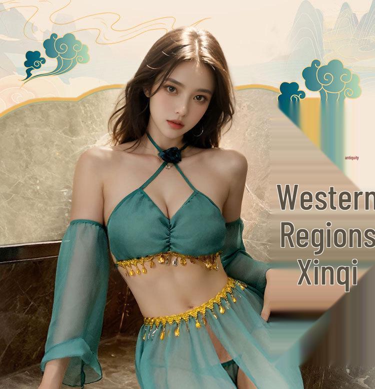Fantasy Sexy Three-Point Split See-Through Hanfu Lingerie with Tassel Skirt