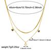 Gold Plated Double Layer Necklace with Black and White Heart Charms Fashion Jewelry for Women