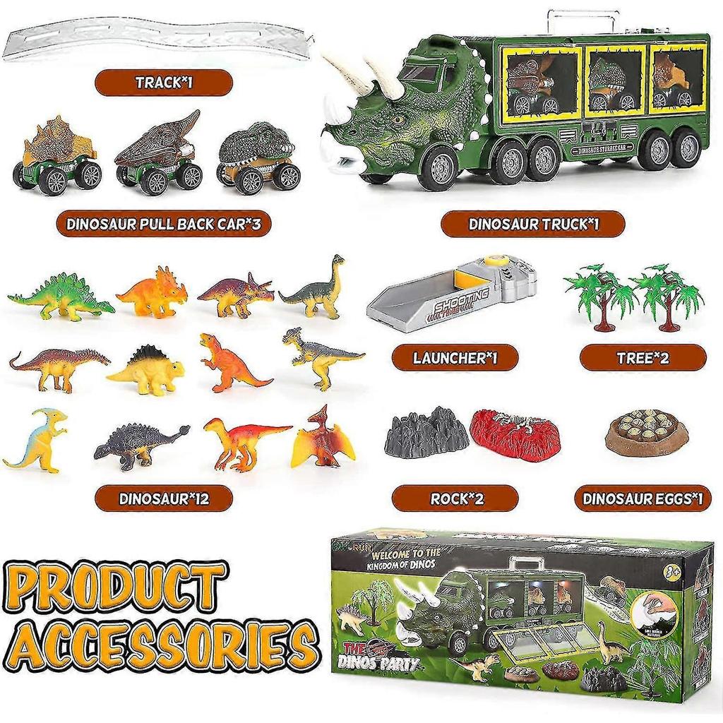 Dinosaur Truck Toy set With Light And Sound, music Dinosaur track toy kit