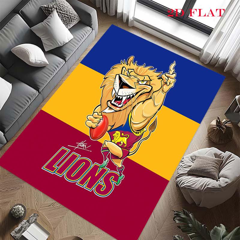 Brisbane Lions Carpet Rug for Living Room Bedroom Home Sofa Decoration,Kids Play Nonslip Floor Mat