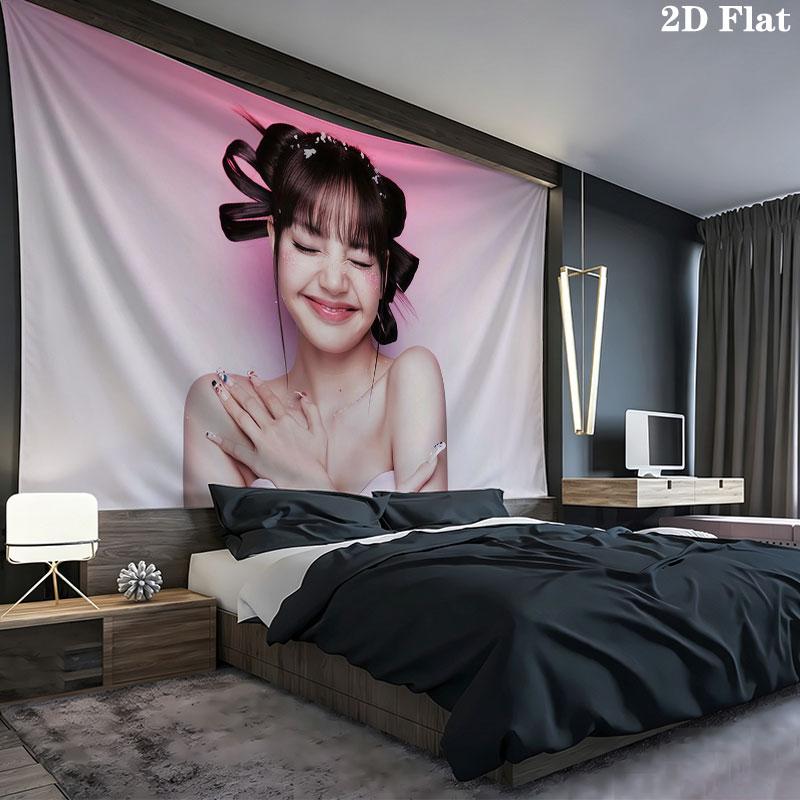 LISA Wall tapestry, aesthetic printed fabric blanket, suitable for bedroom, living room, and home decor.