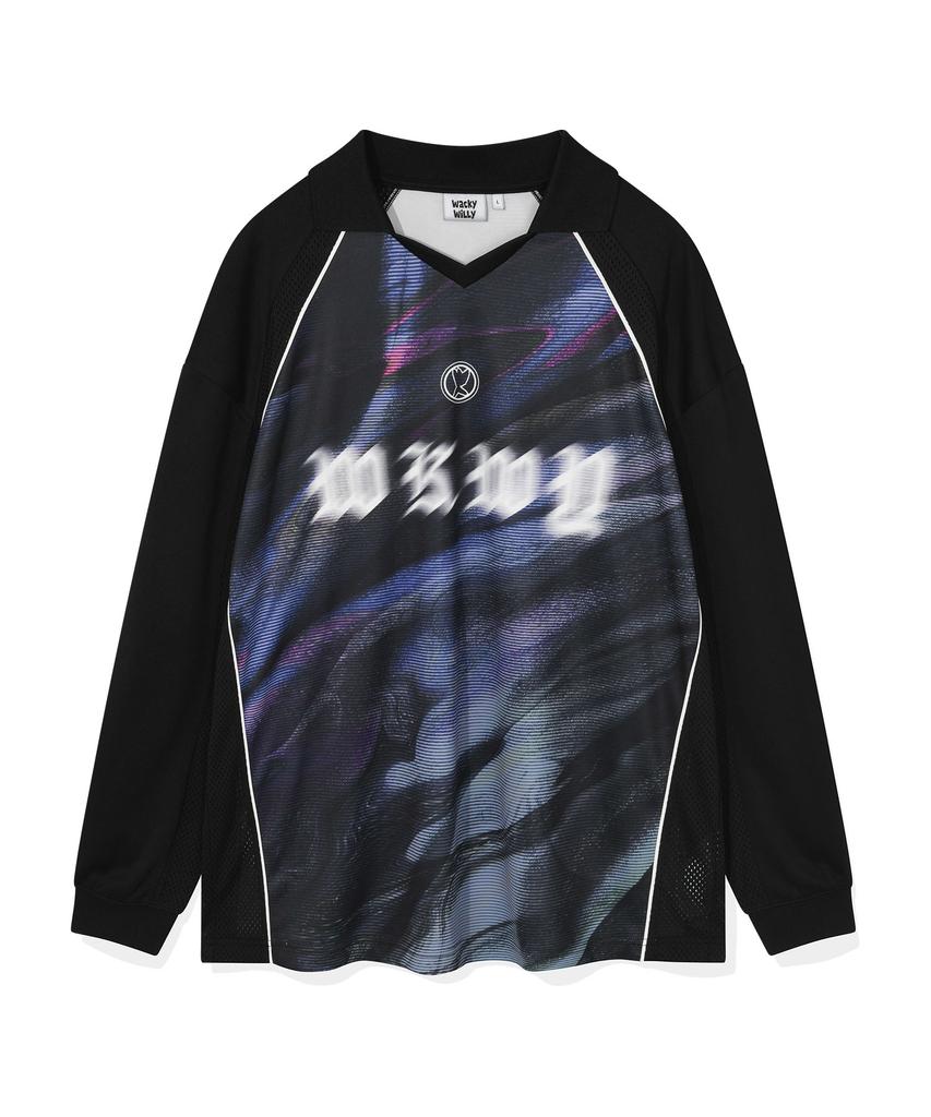 WACKY WILLY Blockcore Jersey T-Shirt Black