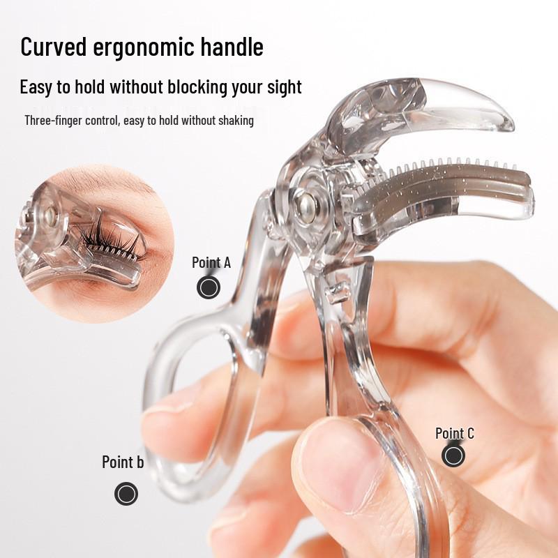 Wide-Angle Portable Eyelash Curler with Sunflower Clip - Gentle, Borderless Design for a Natural Curl