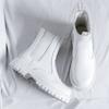 Men's Leisure High Top Chimney Boots Black White Shoes Cowboy Genuine Leather Boot Platform Long Chelsea Botas Hombre Zapatos