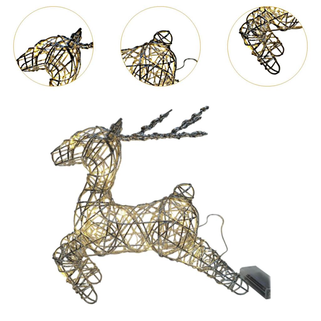 Christmas Luminous Elk Statue Iron Artwork for Bedroom Themed Party Holidays