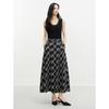 JUZUI Retro Black & White Plaid A-line Skirt