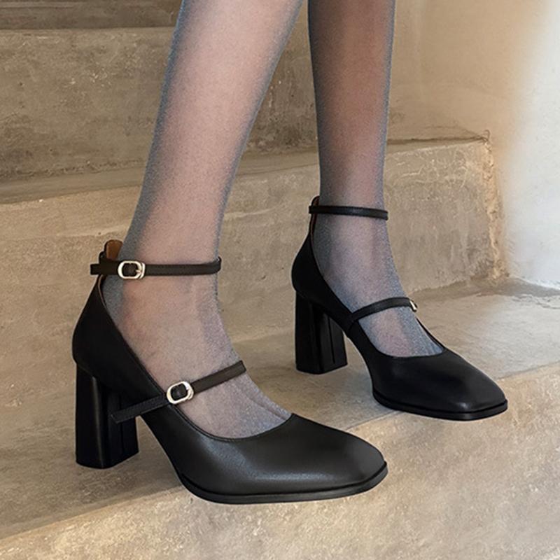 New Spring Summer Mary Jane Shoes Platform Shoes Women Fashion Buckle Square Toe Pumps Women High Heels Women Pumps Size 34-39
