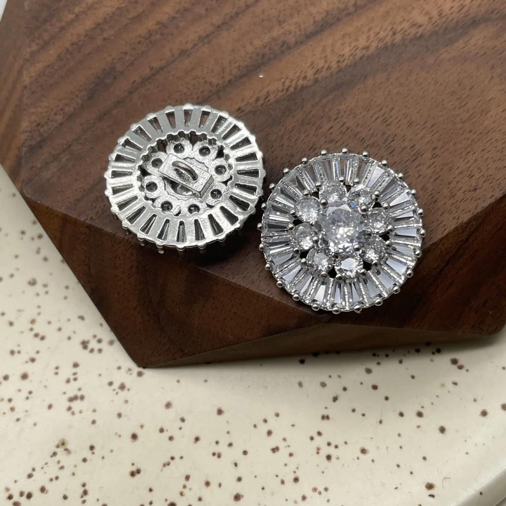 5 Stück Runde Zirkonknöpfe Metallknöpfe zum Nähen von Hemden Zubehör Knöpfe für Bekleidungsdesigner