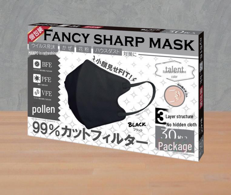 

3D стерео солнцезащитная маска: Тонкий, цветной, дышащий, с защитой от ушей, полностью японская упаковка Medium