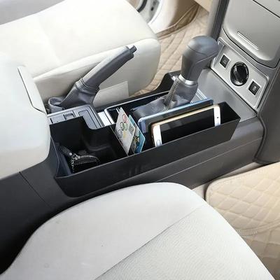 For Toyota Land Cruiser Prado 150 10-19 ABS Black Car Central Console Multifunction Storage Box Phone Tray Interior Accessories