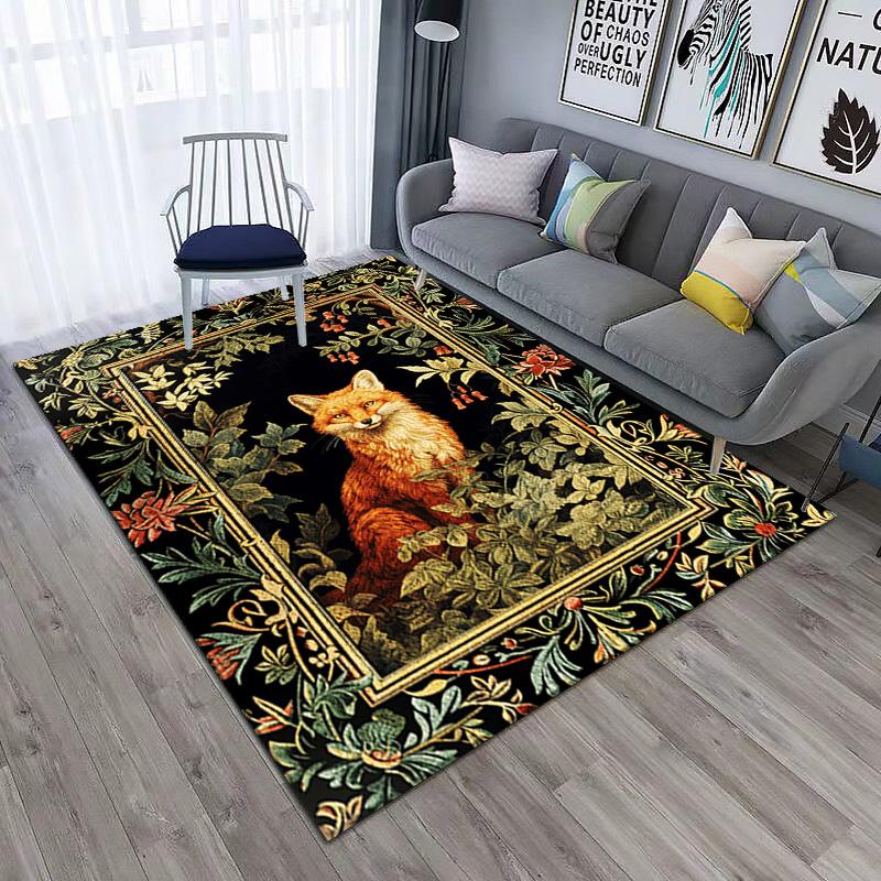 Fox Floral Frame Carpet Is Suitable For Living Room And Bedroom Doormats Office Balcony Decorative Carpet A10
