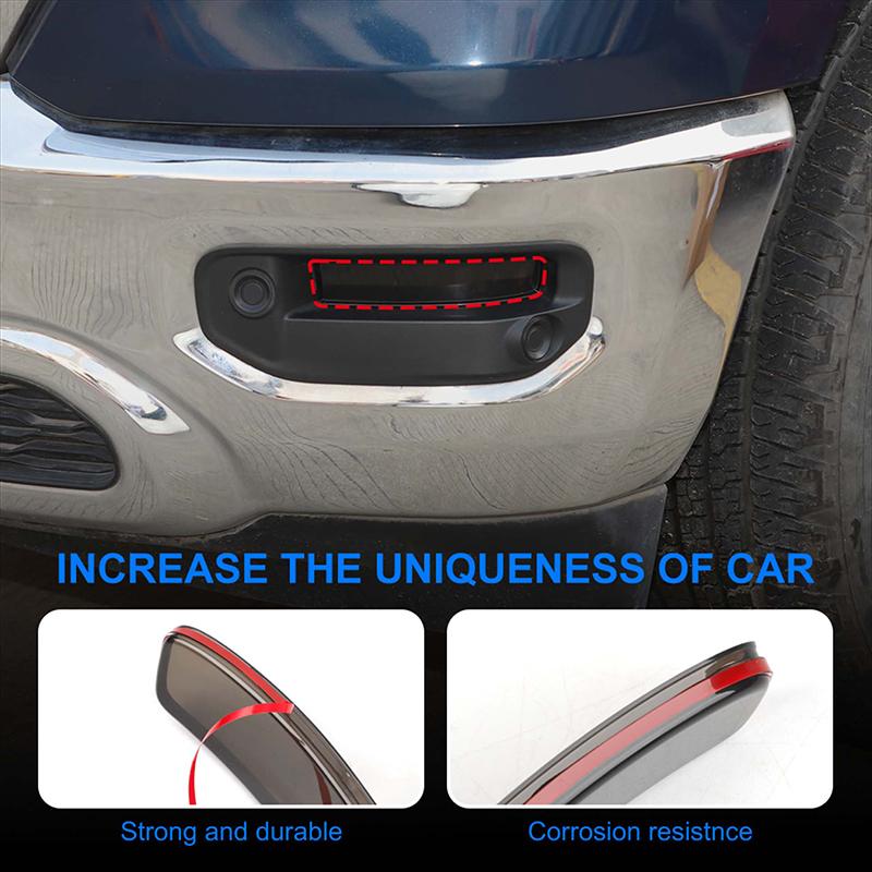 Auto-Nebelscheinwerfer-Abdeckung, Zierleiste, Nebelscheinwerfer-Dekoration, Schutz für Dodge RAM ab 2018, Zubehör, gesmoktes Schwarz