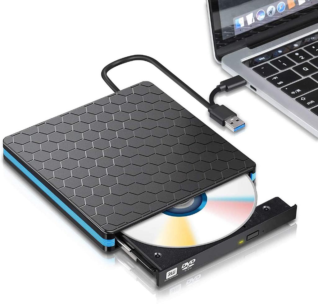 USB 3.0 Portable External Optical Drive & Burner for Desktops and Notebooks