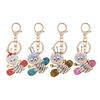 Sparkling Rhinestone Bee Keychain Cute Animal Key Ring Bag Charm with Lobster Clasp for Handbag Purse Wallet