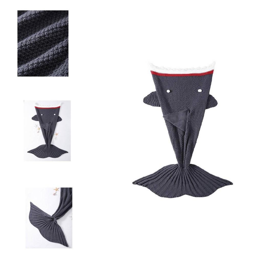 Kids Shark Blanket With Acrylic Material For Childrens Bedroom Use