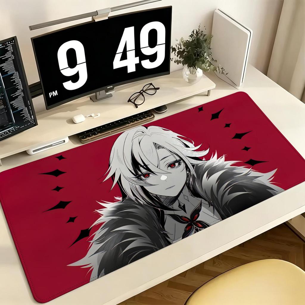 Genshin Impact Arlecchino Pro ESports Gaming Mousepad Extra Large NonSlip Stitched Edge Keyboard Laptop Desk Mat For Pc Gamer