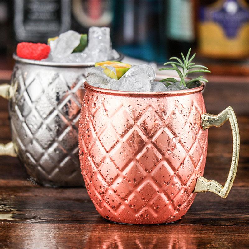 1PCS Cocktail Cup 550ml Hammered Copper Plated Moscow Mule Mug - Beer/Coffee Cup for Enhanced Flavor Experience Tazas Bar Tool
