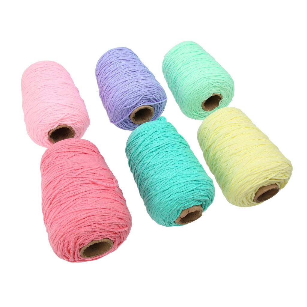 Tufting Yarn, Carpet Knitting Yarn, Rug Carpet Yarn, Handmade Material, 6 Rolls, 8 Strands, Fade-Resistant, Shrink-Resistant