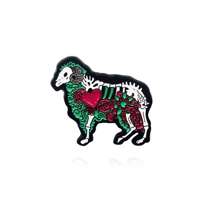 Trendy Halloween Animal Skull Brooch: Heart-Pounding Alloy Badge Ornament