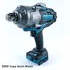 Makita-Style High Torque Brushless Electric Impact Wrench with Rechargeable Battery for Auto Repair & Scaffolding
