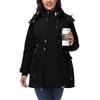 Wintermantel Verdickt Damen Reißverschluss Hoodie mit Tasche